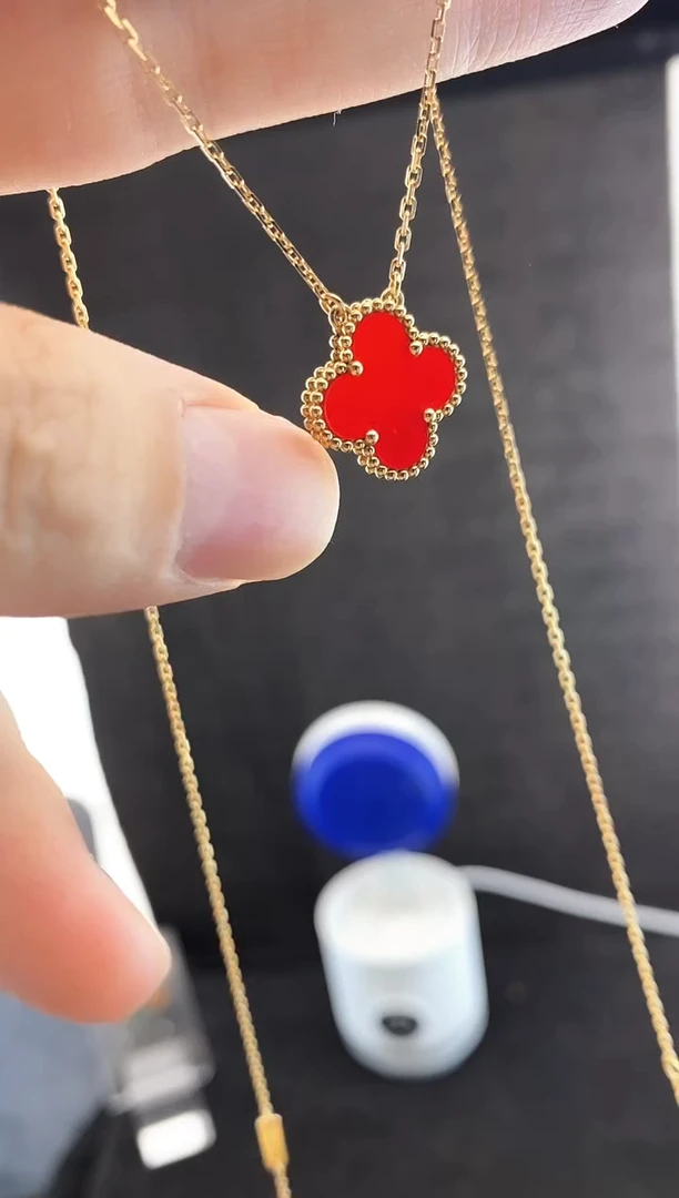 玛瑙/玉髓项链18K金镶嵌.