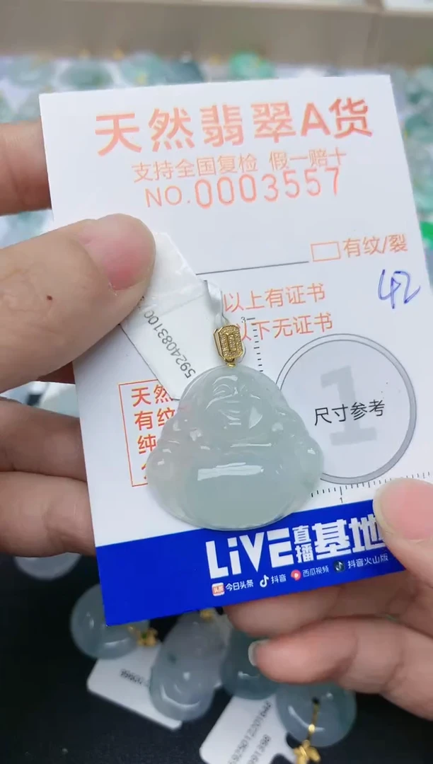 【闪购商品】翡翠颈饰18K金镶嵌天然翡翠A货    42