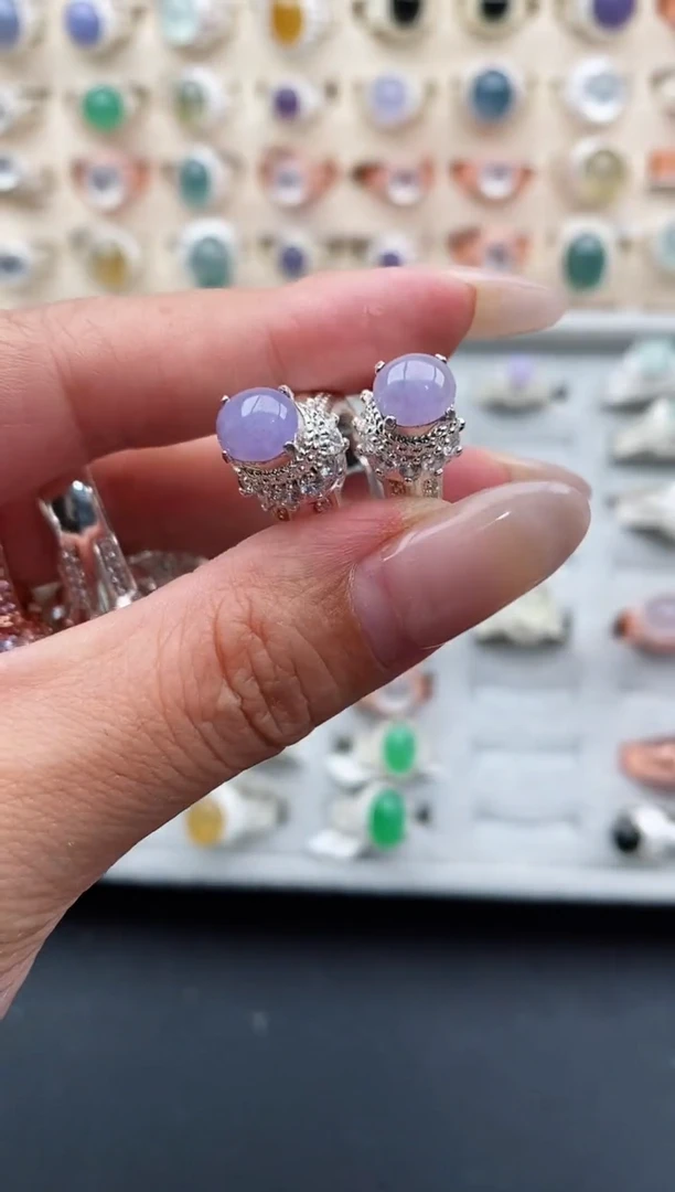 未镶嵌戒指翡翠糖**麻天然缅甸翡翠A货222-5-6