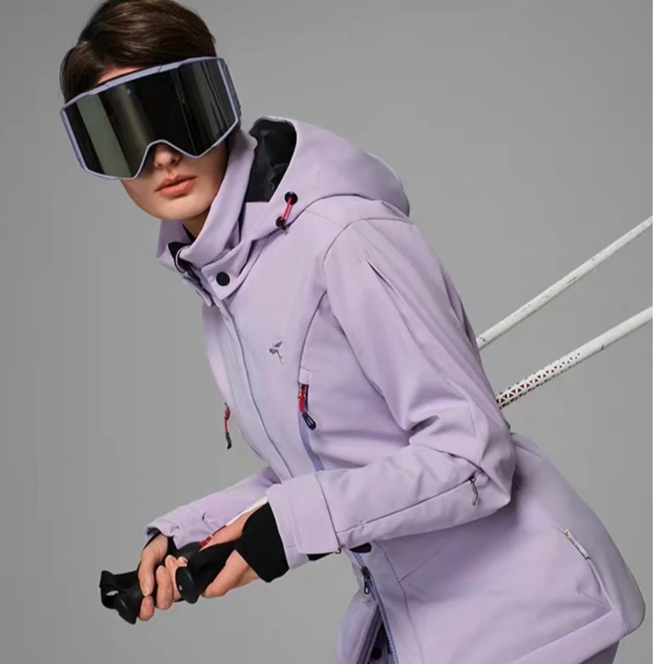 Tittallon体拓2024新款女式时尚加厚保暖双板滑雪服上衣