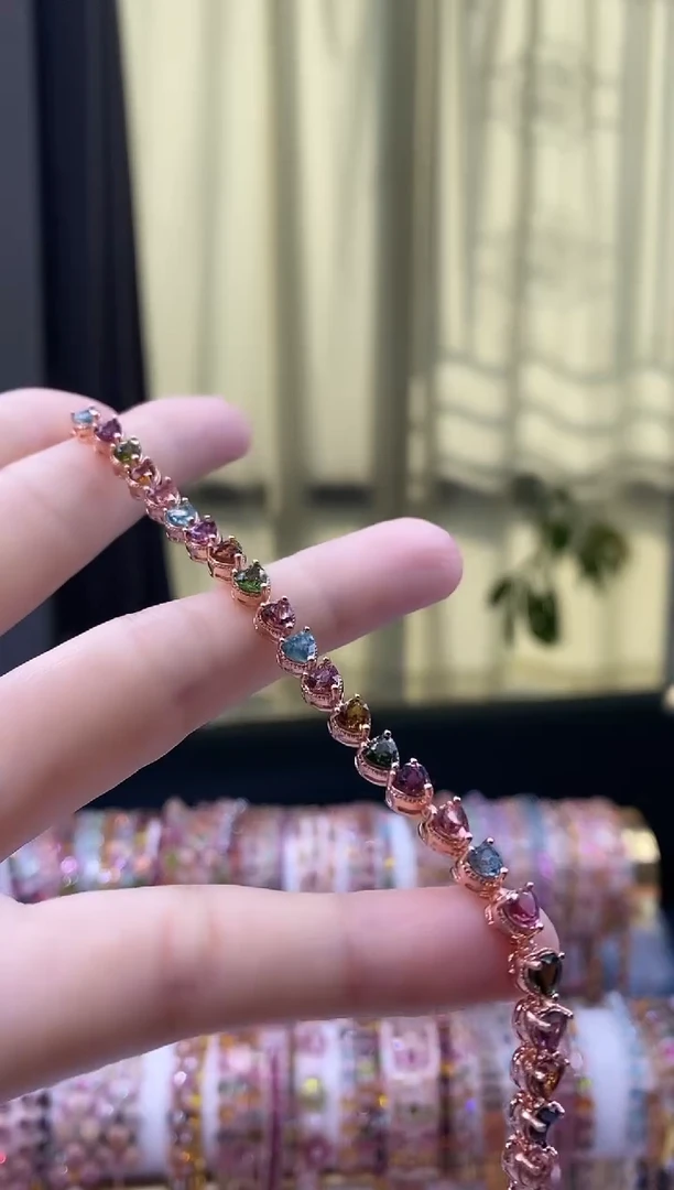 【闪购商品】碧玺手链银S925镶嵌66666666666