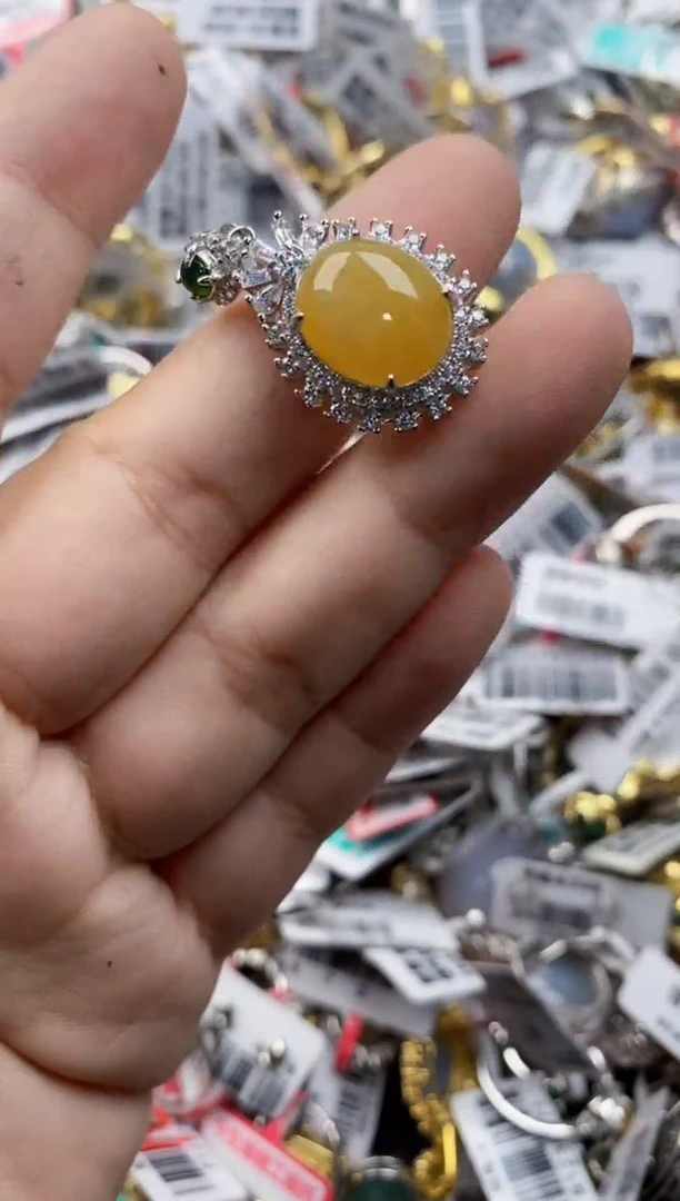 翡翠戒指银S925镶嵌444     10