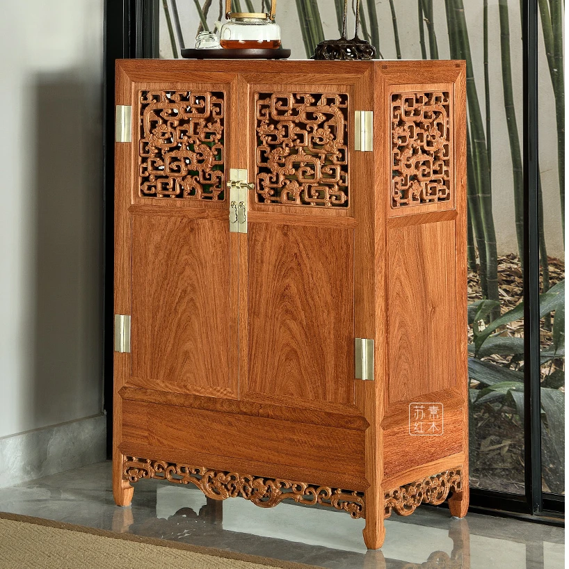 【收藏级】缅花螭龙纹方角柜单个