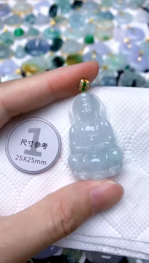 颈饰银S925镶嵌翡翠天然A货翡翠