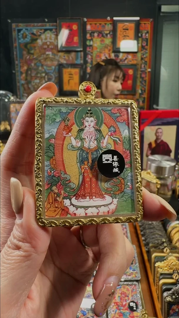 吊坠思***?壹善缘城手绘唐卡启目