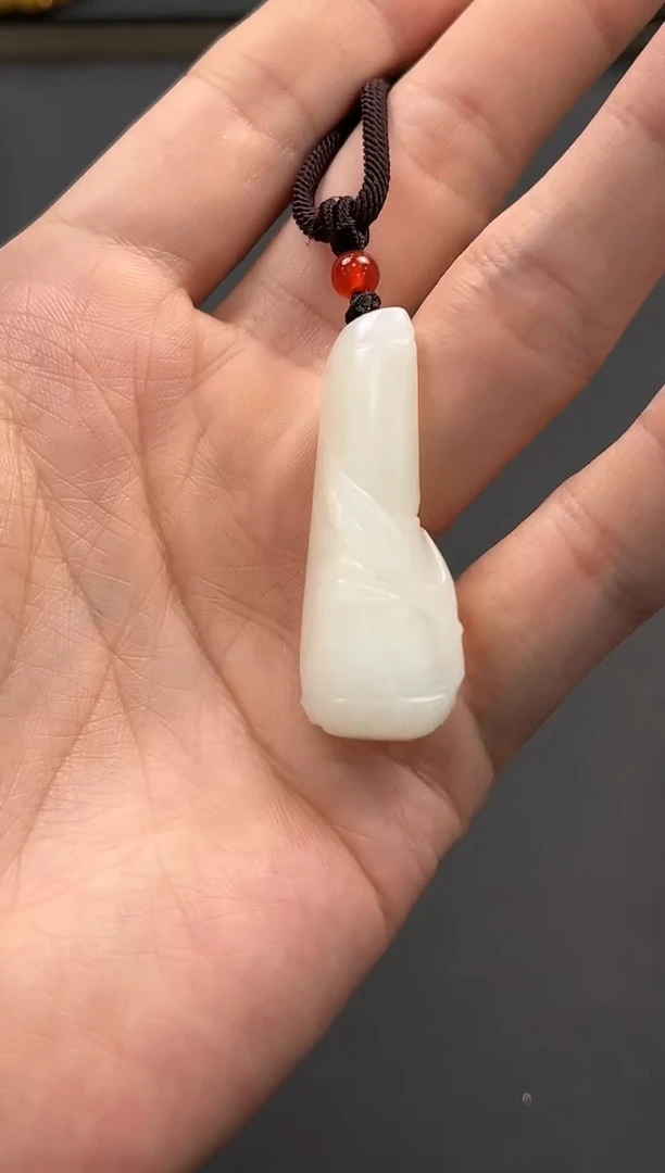 未镶嵌手串和田玉且末天泰白玉竹节吊坠微色差