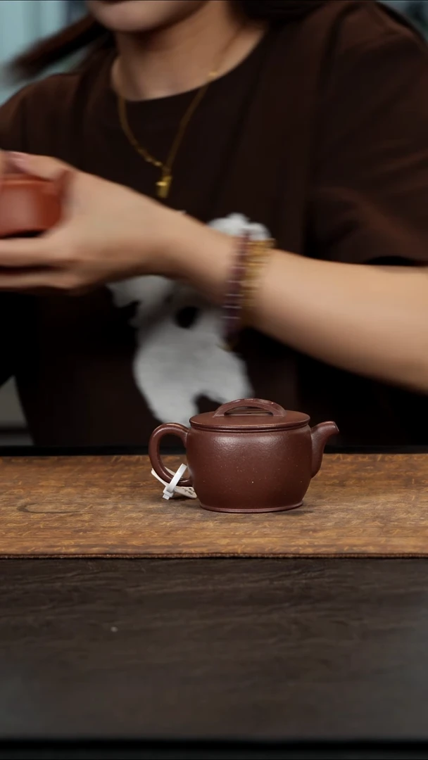 茶壶紫砂面缸汉瓦老紫泥120cc