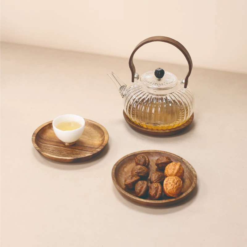 【尾货处理】南美胡桃木中式小圆盘干泡盘果盘脱骨盘15x15x2cm