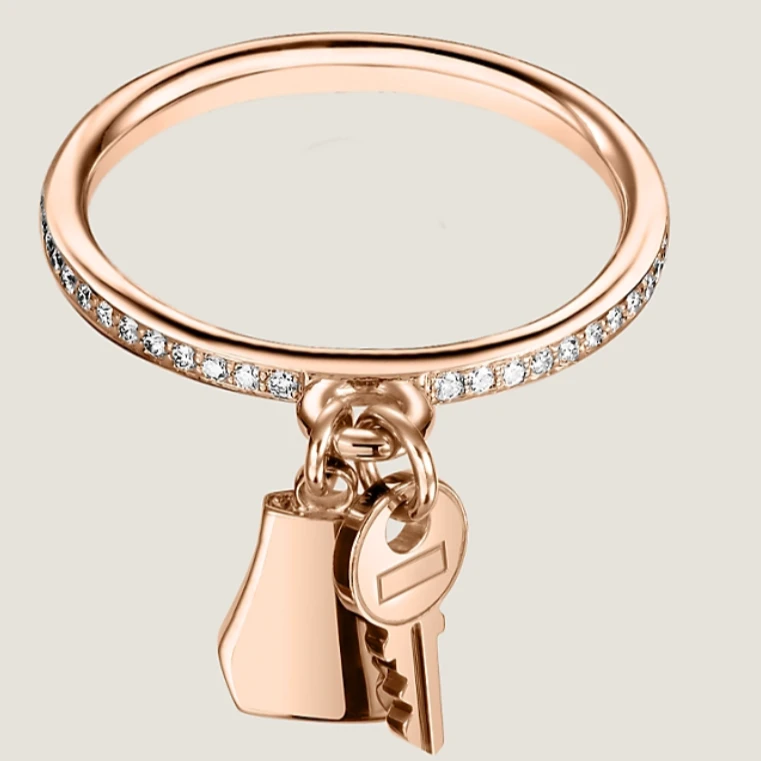 99新 Hermes/爱马仕 Hermes爱马仕Kelly Clochette戒指51码/盒子