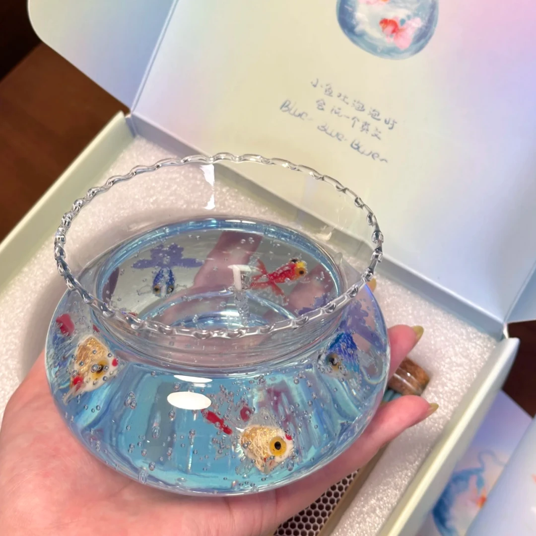 泡泡鱼缸香薰蜡烛女生氛围感卧室摆件送闺蜜生日礼物毕业520礼物