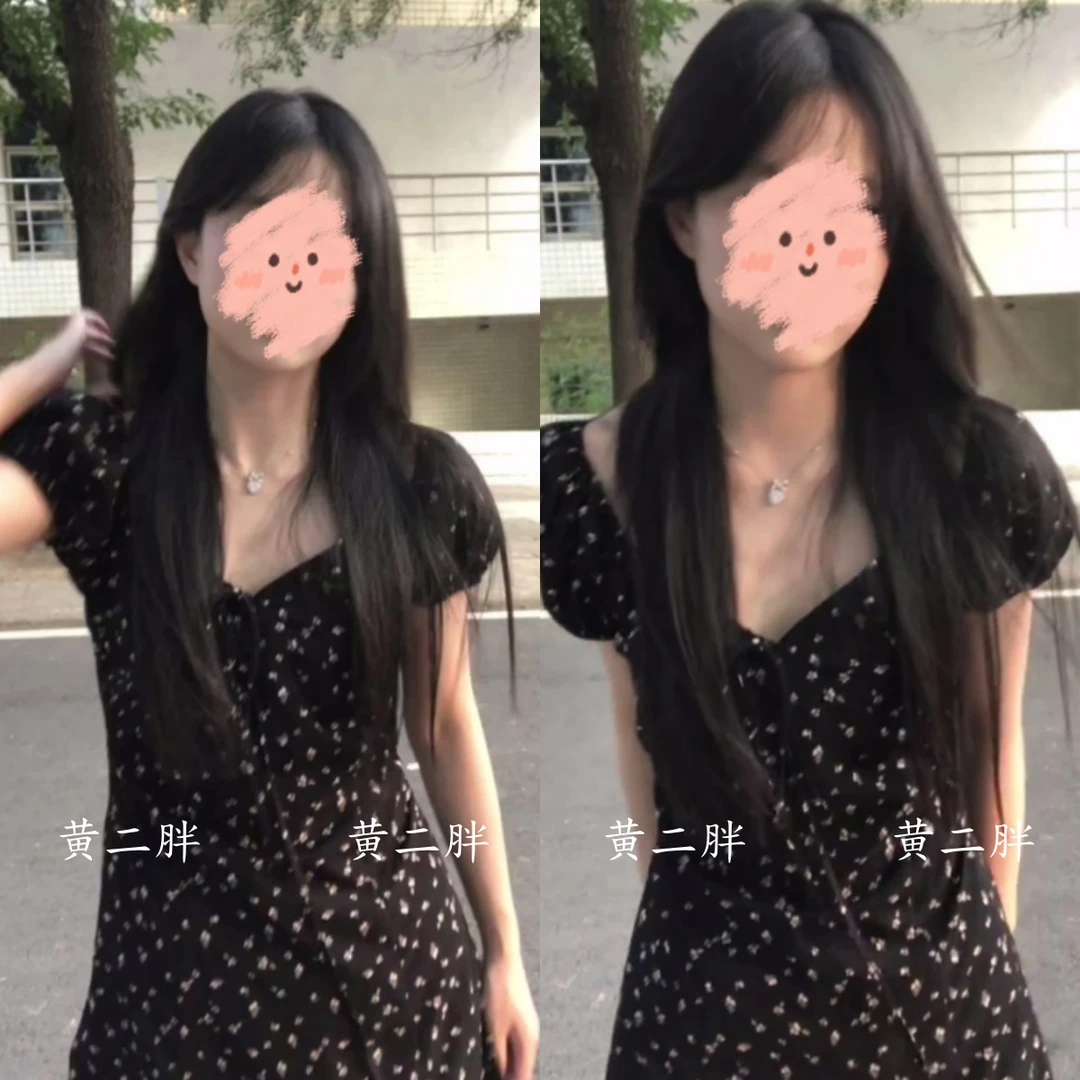 韩系泡泡袖V领碎花连衣裙女时尚气质减龄显瘦a字裙2025夏季新款