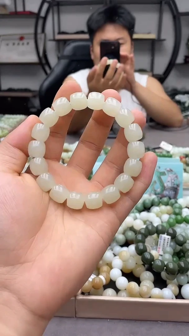 手串未镶嵌和田玉青海野牛沟12直切