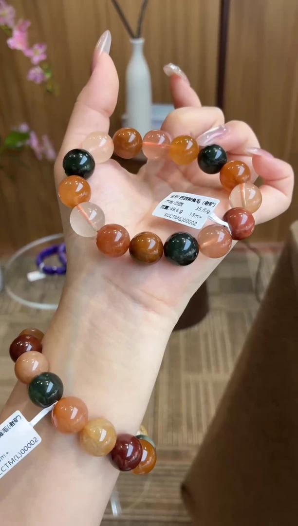 未镶嵌手串水晶巴西彩兔毛13m+