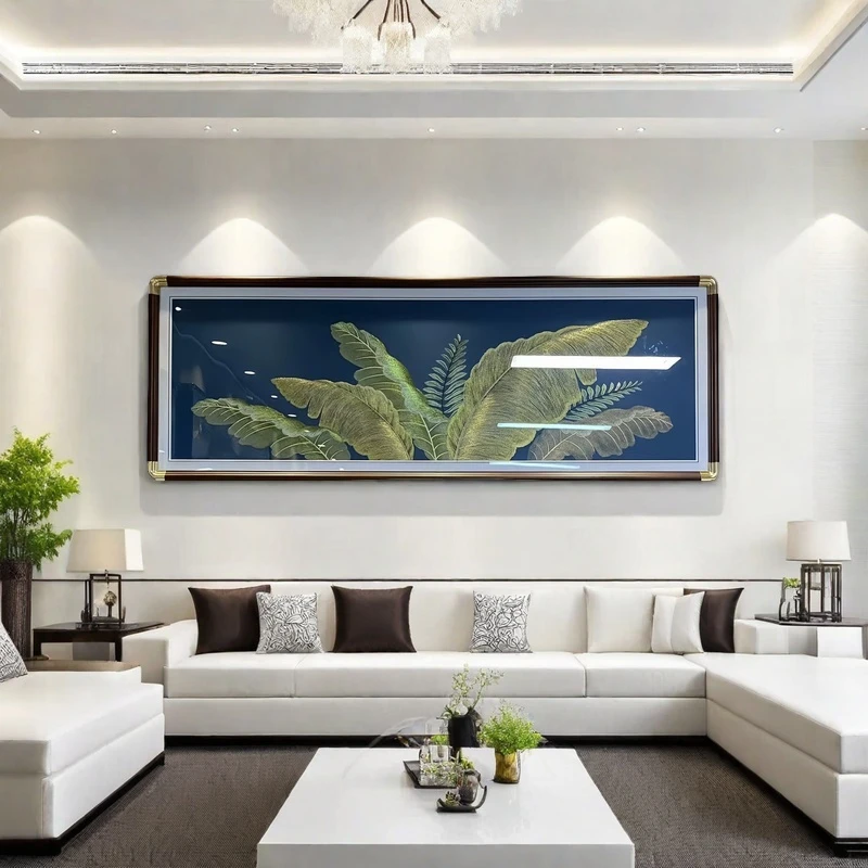 家大业大刺绣装饰画实木框客厅纯手新中式中式轻奢现代风沙发背景