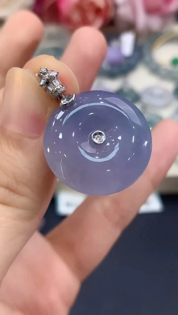 吊坠(不含链)未镶嵌翡翠B54 紫货有色差