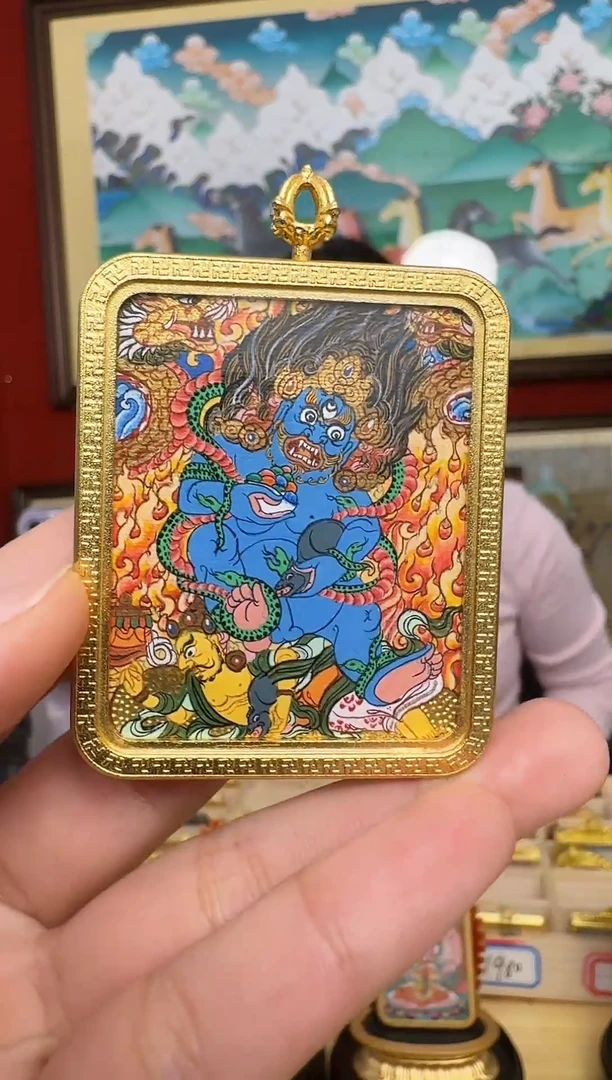 吊坠黑-热贡纯手绘