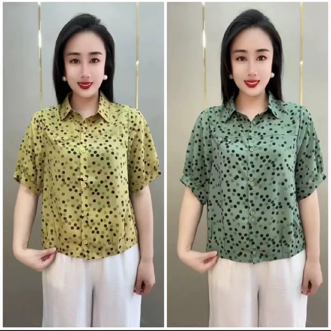 《专柜品质》夏季气质洋气时尚休闲百搭碎花宽松减龄波点女士开衫5