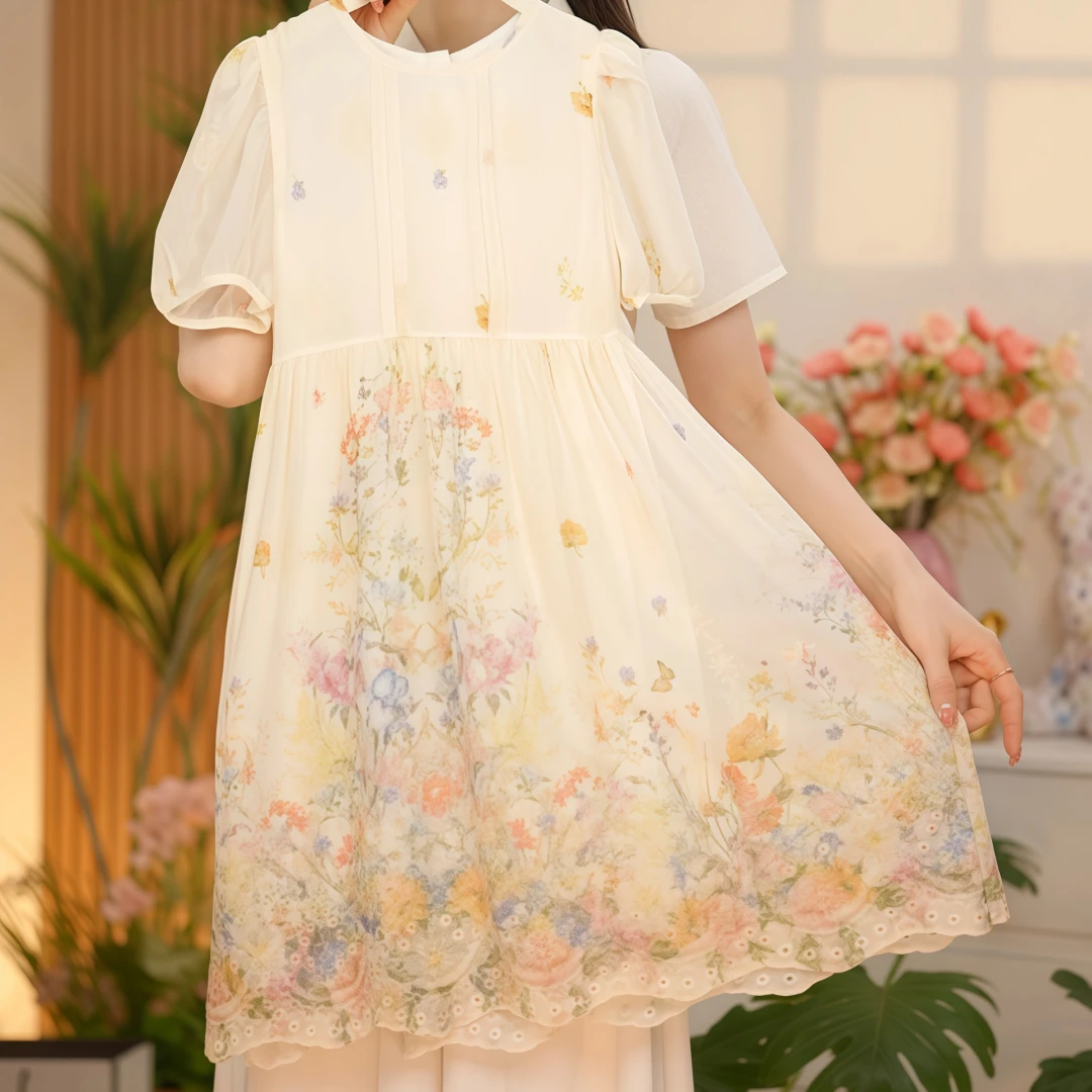 2025设计师原创儿童连衣裙甜美小飞袖中大女童小女孩漂亮洋气裙子