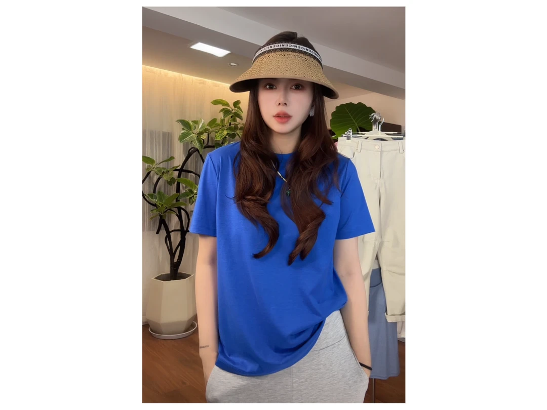 新款“滤镜蓝Tee”T恤883#P02676新款千金玛德琳百搭短袖