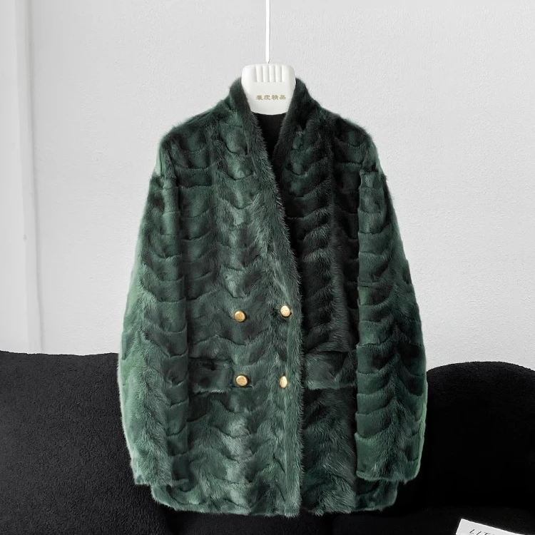 KAISER/凯撒【榕榕专属】4M3252新款大牌气质中长款水貂皮草外套