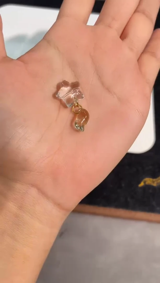 水晶手链未镶嵌1号白水晶星星闪电配件