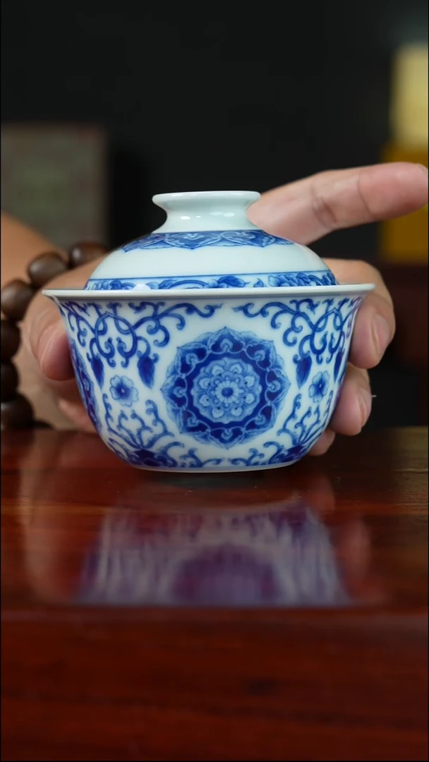 祖传窑  真柴窑传承400年宝箱二才盖碗