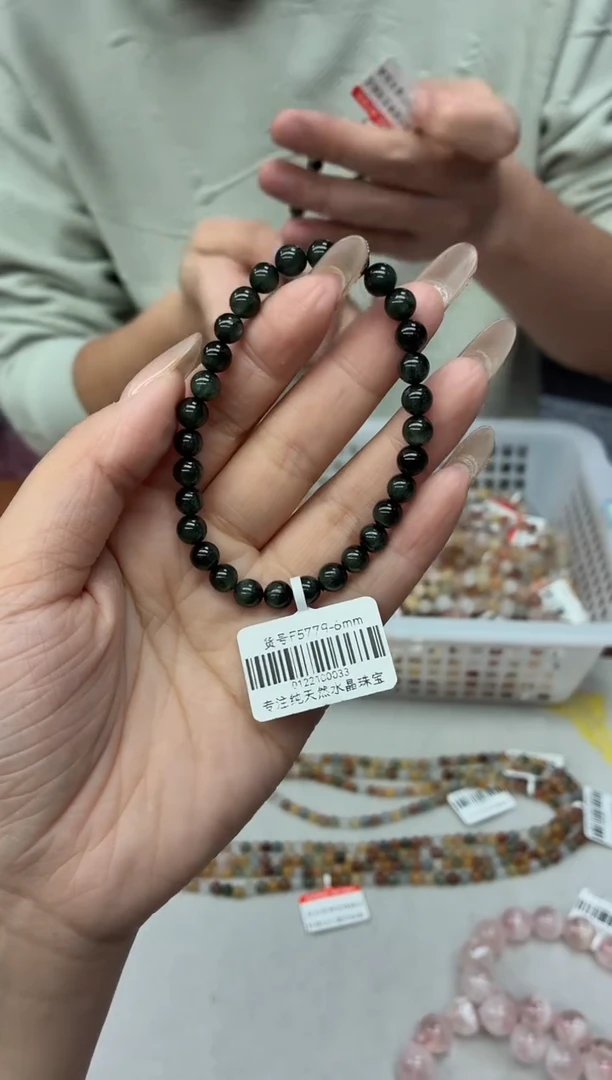 未镶嵌手串水晶f5779毕业绿发手串6mm