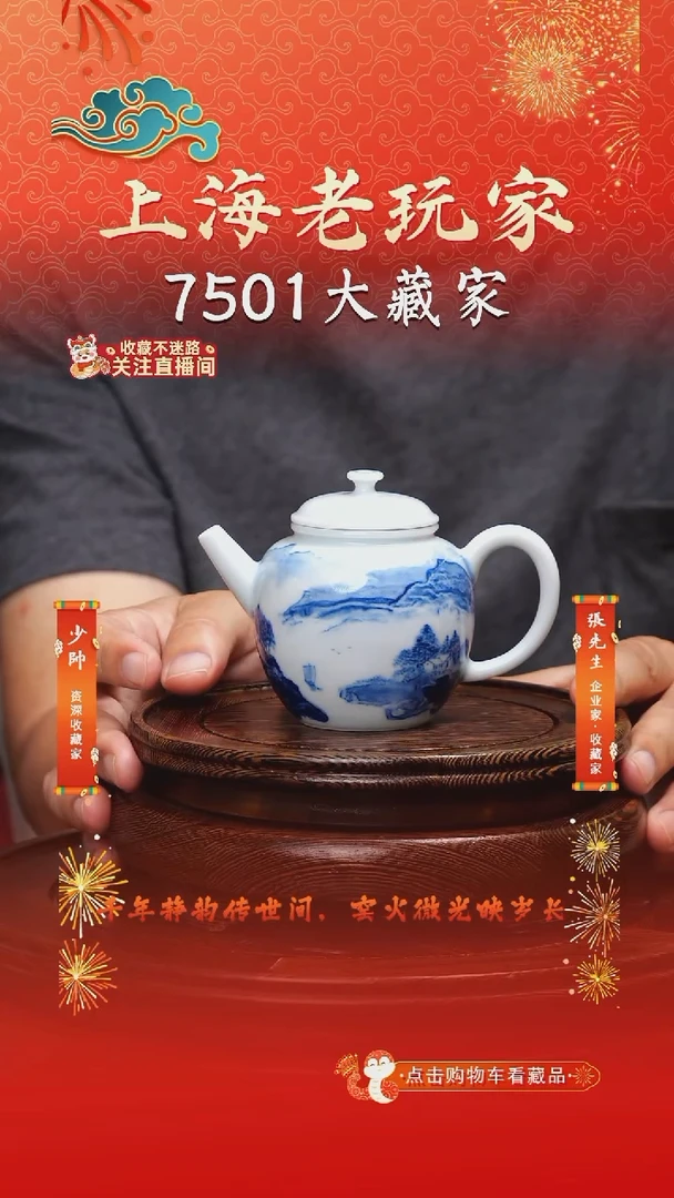胡昭军-1号 釉下泼彩茶壶