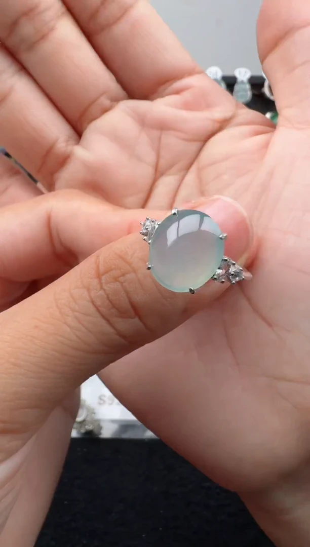 银S925镶嵌戒指翡翠29