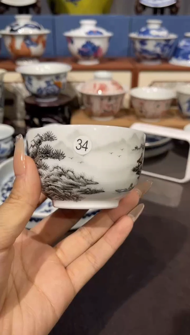 杯34墨彩山水单杯qk107啦418