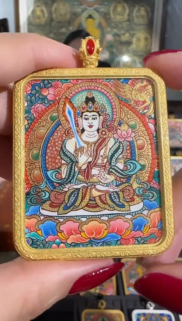 【闪购商品】装裱画热贡纯手绘天然矿料唐卡 虚空 普华东智绘