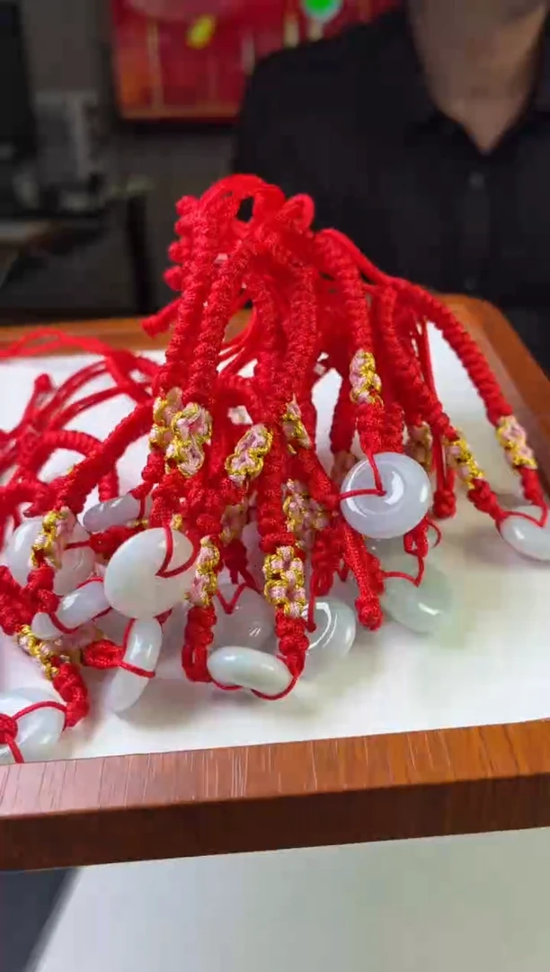 未镶嵌手绳翡翠缅甸天然翡翠平安扣手绳 多样性发一