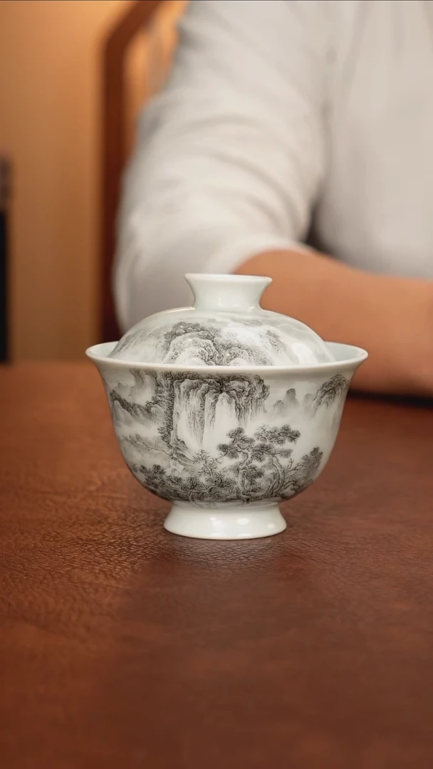 景德镇瓷器，青花瓷手绘茶具~