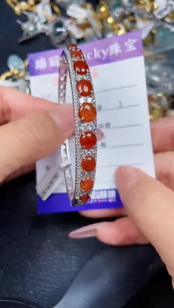 翡翠银S925镶嵌颈饰0236