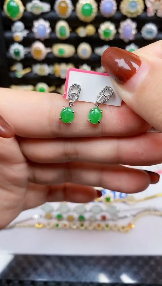 银S925镶嵌戒指翡翠58