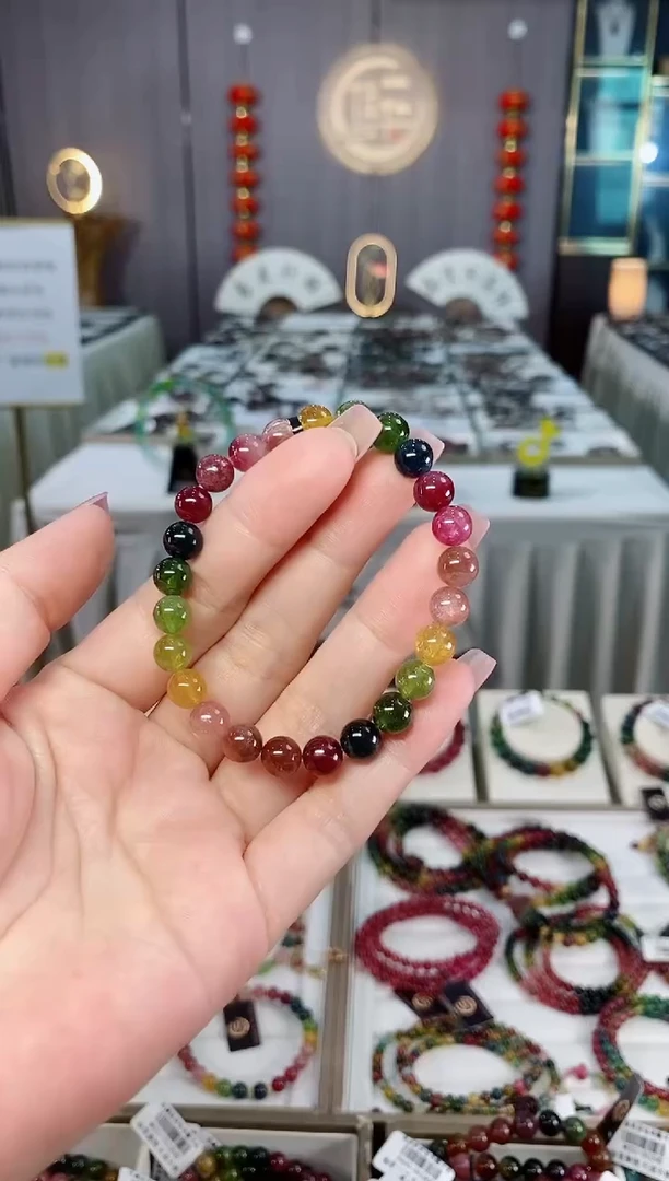 未镶嵌老矿碧玺冰体单圈手串7mm+碧玺hon多样性发货一条