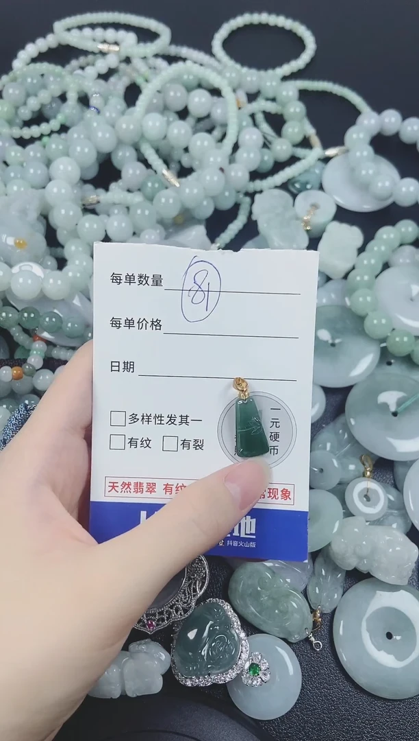 翡翠未镶嵌颈饰096