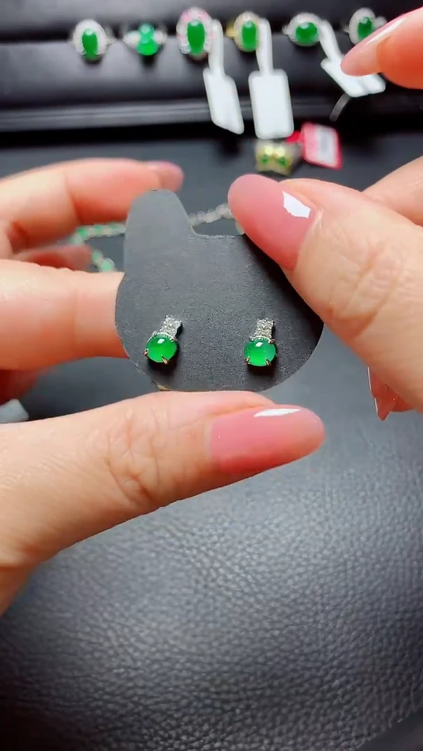 银S925镶嵌戒指翡翠天然翡翠A货s925银镶