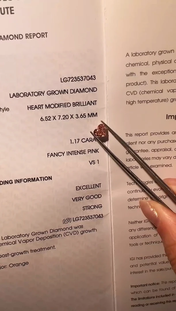 合成钻石裸石沙****起LG7043 1.17ct