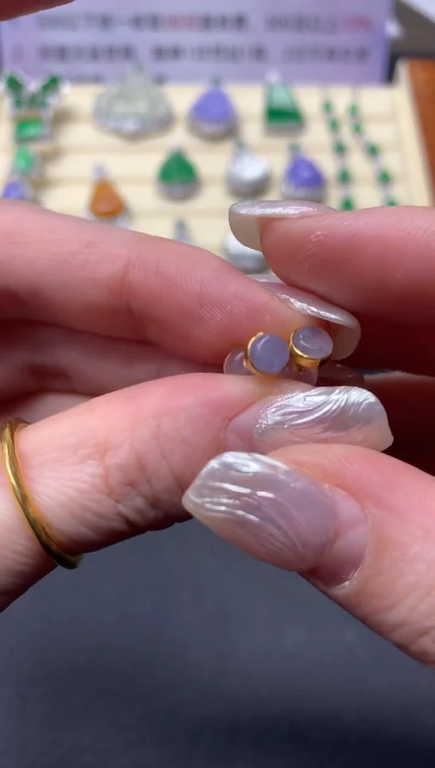 【闪购商品】翡翠耳饰18K金镶嵌多样性发其一|700+70