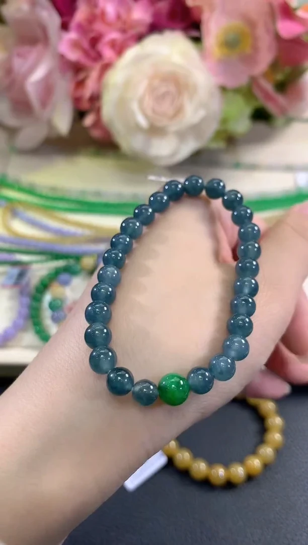 未镶嵌手串翡翠c188 紫货有色差