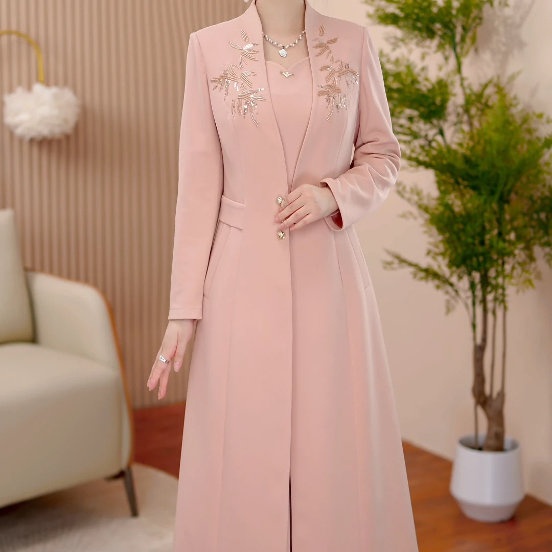 【芊霓女装】25159秋季新款两件套连衣裙遮肚子收腰显气质百搭