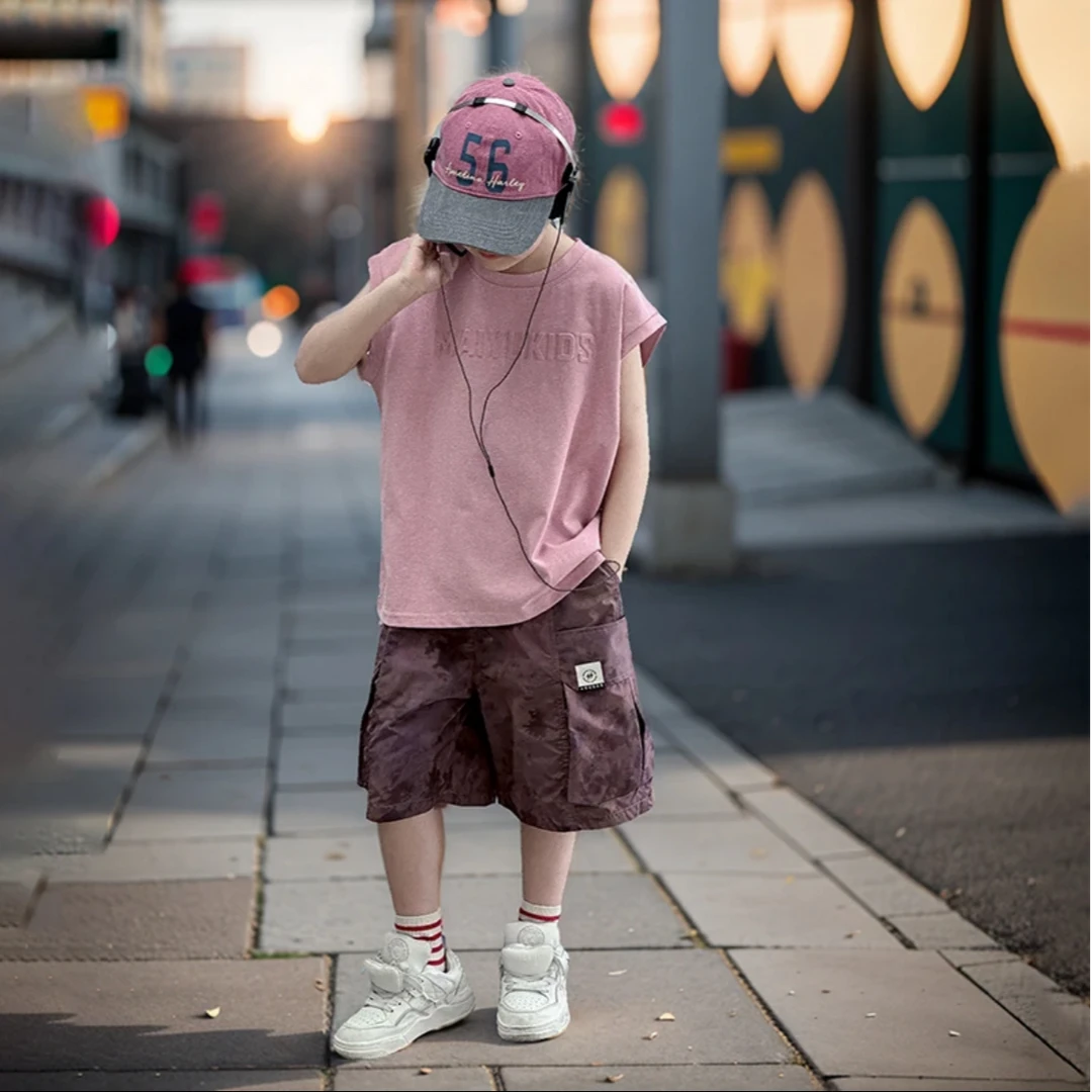 男童背心套装夏季2025新款儿童夏装运动服潮帅气时髦大童夏款衣服