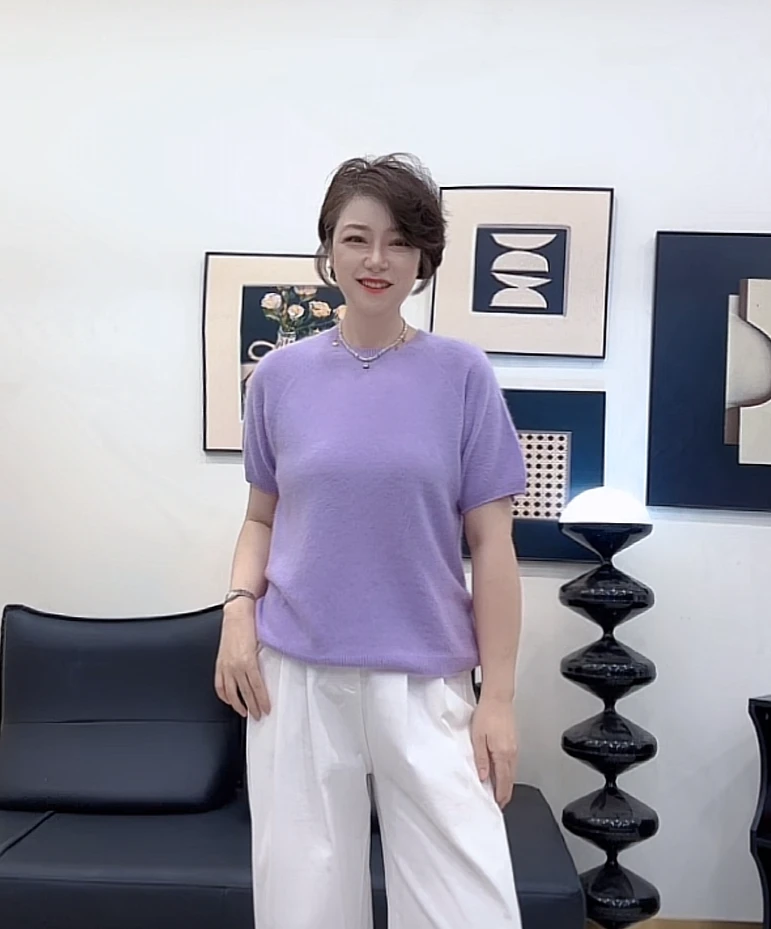 【U.M】如约而至拉毛羊毛羊绒短袖针织衫