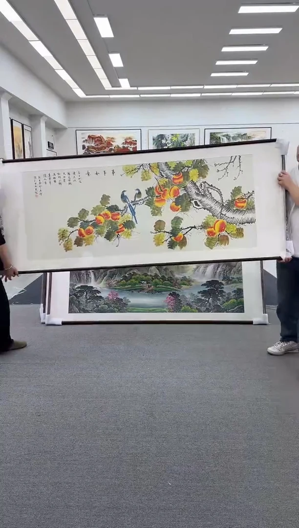 国画手绘219*88事事如意