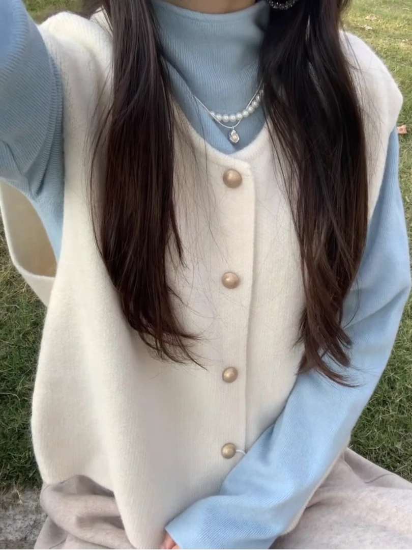 冬天显瘦针织马甲内搭女款洋气时尚新款秋冬保暖不臃肿马夹外穿