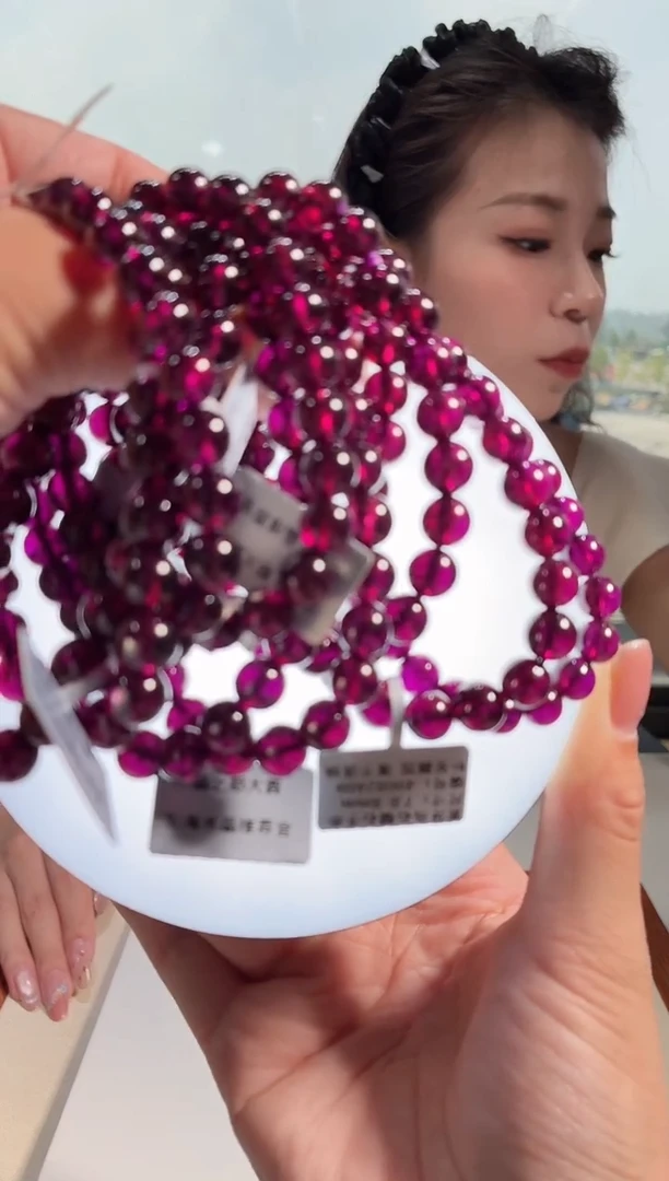 未镶嵌手链石榴石7m紫牙乌石榴石多样性发一