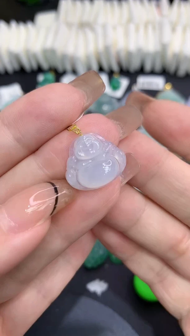 吊坠(不含链)18K金镶嵌翡翠111