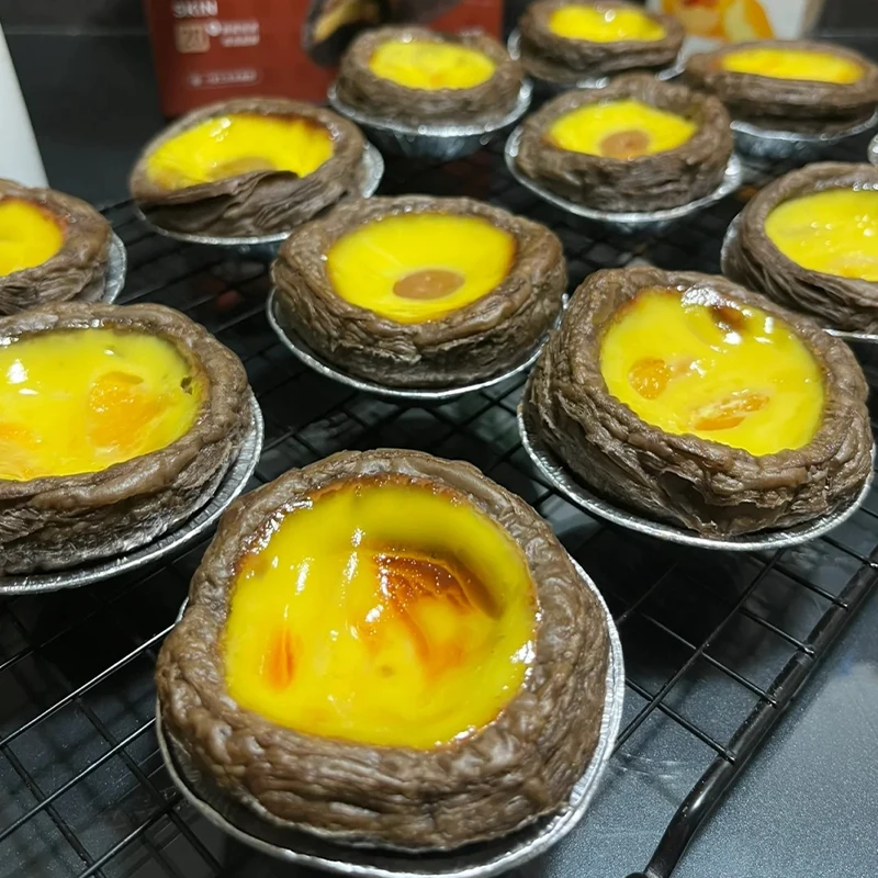 【随吃随烤】巧克力蛋挞皮蛋挞液半成品家用庭装速冻烘焙原料带锡底