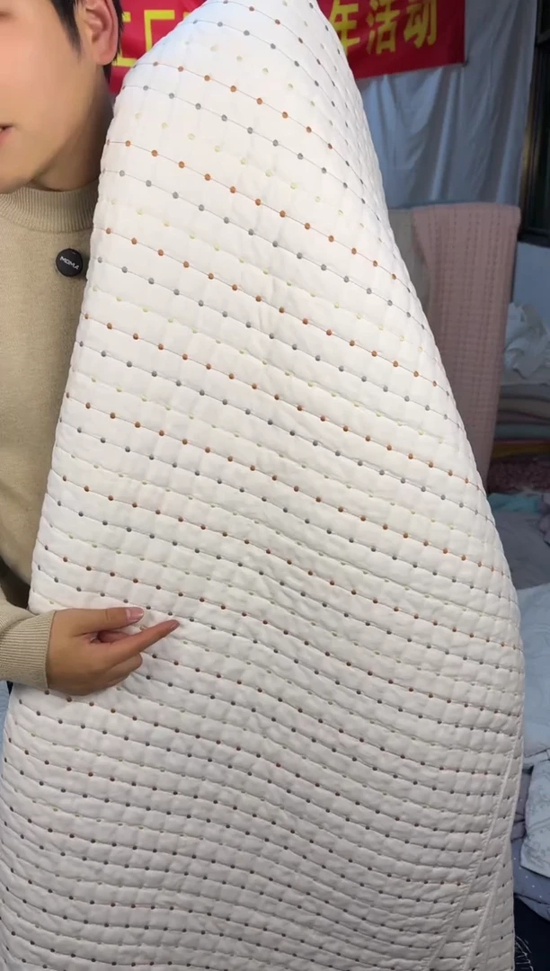 棉纯棉米粒秀白色250*300单床盖纯棉